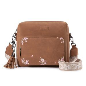 7128 Crossbody Purses with Built-in Wallet RFID, Soft Suede Leather